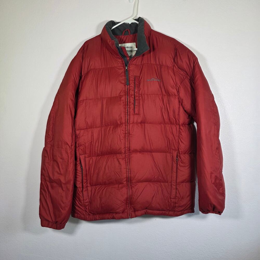 Eddie Bauer Goose Down Puffer Jacket Rust Orange Tall Men's XLT